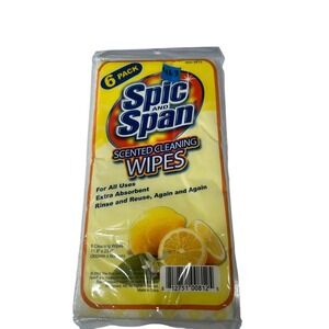 Spic and Span Scented Cleaning Wipes 6 Pack Lemon HTF Discontinued New‎